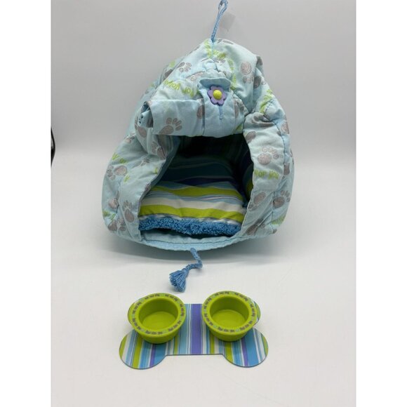 American Girl Doll Pet Dog Coconut Westie House Bowl Bone Bed Mat RETIRED - Picture 1 of 12